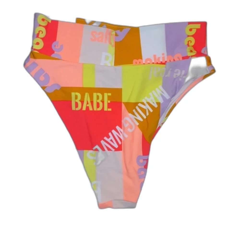 Aerie Medium High-Waisted graphics Bikini